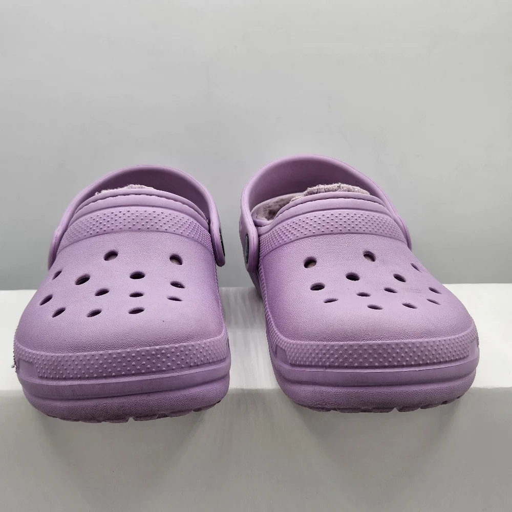 Crocs fleece lined clog purple lilac size 1 - Picture 4 of 15